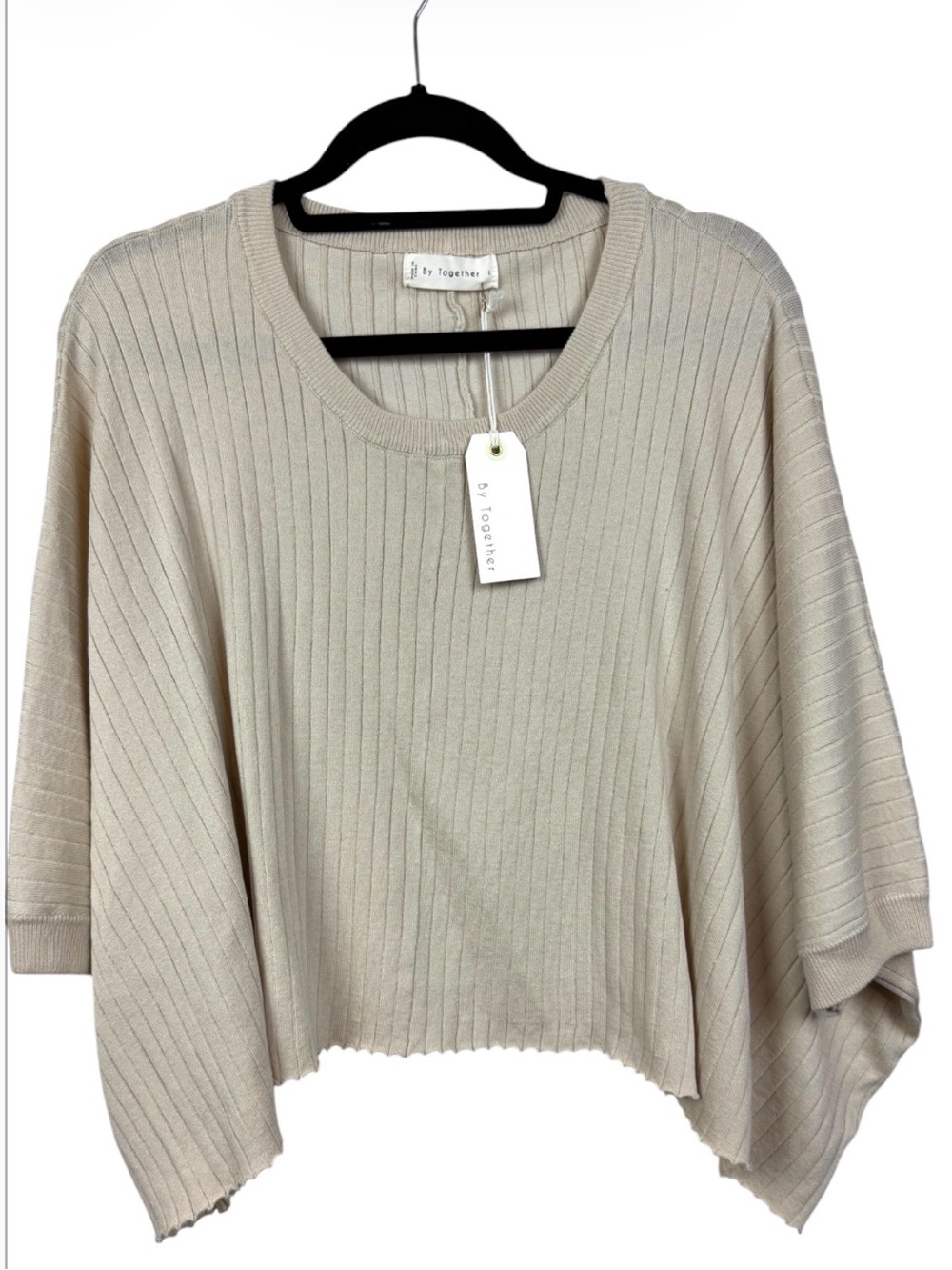 NWT By Together Oversized betty ribbed slouchy Top Size L